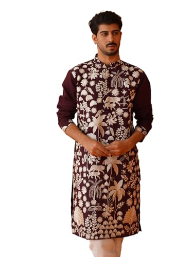 Jompers Mens Embroidered Straight Kurta