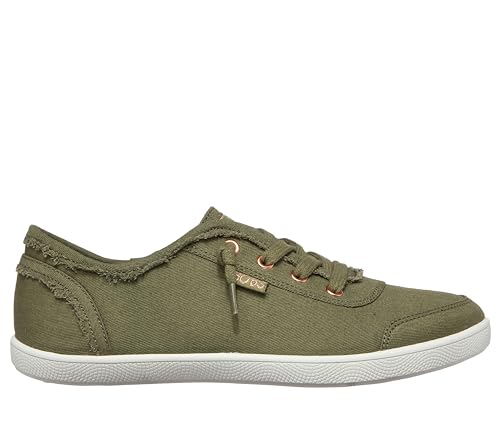 Skechers Women's Bobs B Cute Sneaker - Memory Foam, Flexible Outsole, Lightweight Vegan Shoes, Olive, 6.5