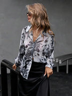 Litzo Shirts For Women  Korean Style Long Sleeve Oversized Button Down | Plus Size Workwear Top For Office & Casual Wear (L-104-