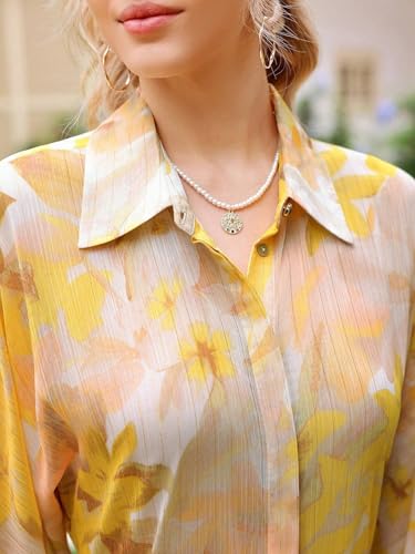 Litzo Shirts For Women  Korean Style Long Sleeve Oversized Button Down | Plus Size Workwear Top For Office & Casual Wear (L-102-