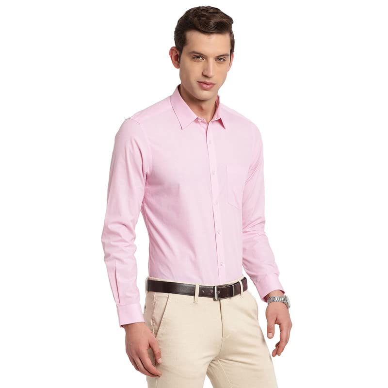 Turtle Men Cotton Slim Fit Formal Shirts Pink