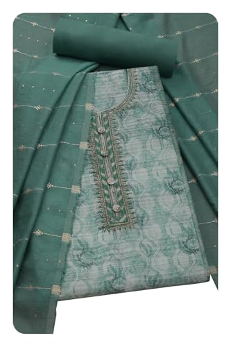 Soch Women Art Silk Floral Print Unstitch Dress Material with Zari