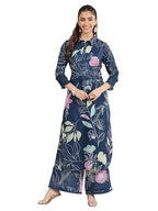 Libas Womens Printed Viscose Straight Kurta With Palazzos