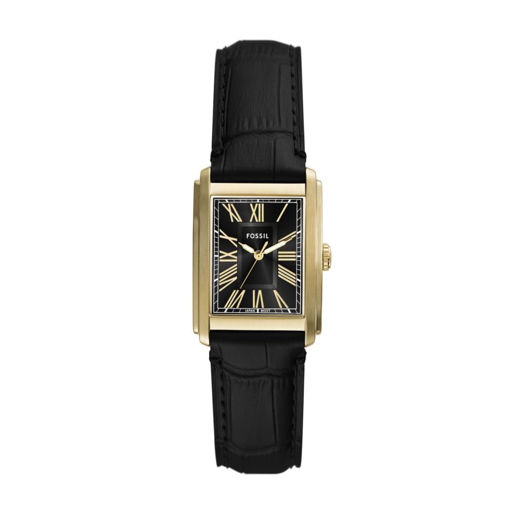 Fossil Men's Carraway Three-Hand Black Croco Leather Watch