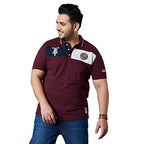 Bigbanana Plus Size MenS Regular Fit Colorblock Polo Tshirt (Gasket,Maroon,4Xl)