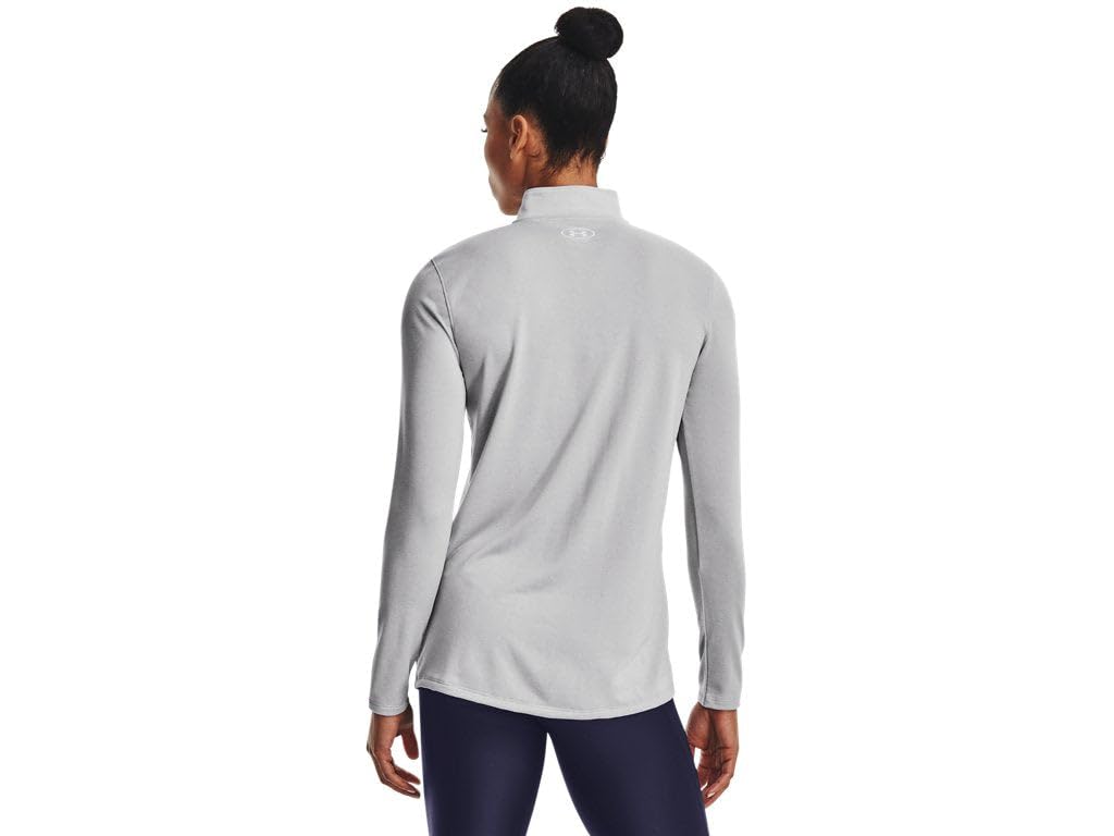 Under Armour Women's Team Tech Long Sleeve Half Zip, Mod Gray Light Heather-white, Large