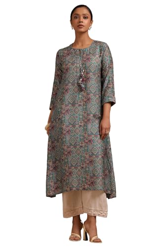Soch Women Silk Blend Ethnic Motifs Kurta with Tassels