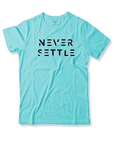 ADRO Mens Never Settle Cotton T-Shirt (RN22-03-SET-MI_Mint_XL)