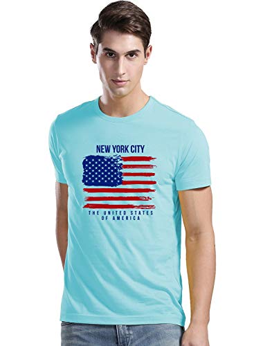 ADRO Men's USA American Flag Printed Cotton T-Shirts (RNR-M-NWW-MI_Mint_XL)