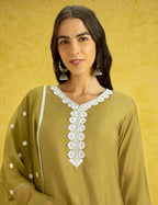 Kaari Roman Silk Womens Kurta Set (KAAAW24WSKD-78860_Elaichi Green