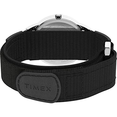 Timex Men's Easy Reader 35mm Watch - Silver-Tone Case White Dial with Black FastWrap Strap
