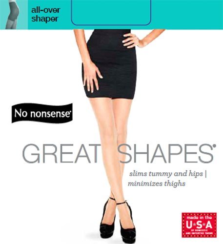 No nonsense womens Great Shapes All Over Shaping Slimming Control Flawless Definition Confidence Tights, Midnight Black, B