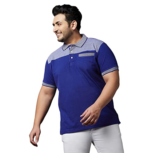 Bigbanana Plus Size MenS Regular Fit Mercerized Polo Tshirt (Blaze,Royal Blue,5Xl)