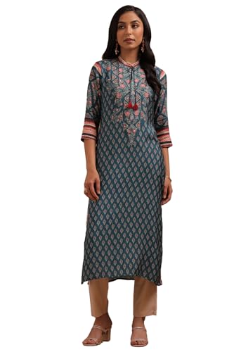 Soch Women Muslin Floral Print Kurta Sequins