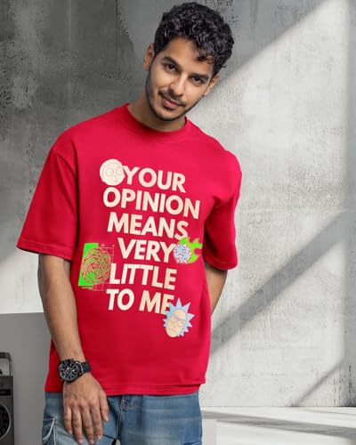 Bewakoof Official Rick and Morty Merchandise Rick & Morty Mens Typography Oversized Fit Half Sleeve Round Neck Cotton T-Shirt_6
