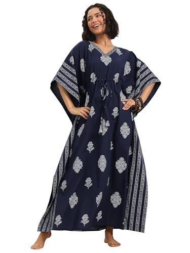 Libas WomenS Cotton Above Knee Casual Nightdress (50366_One Size) Blue