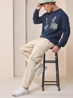 Bewakoof MenS Solid Oversized Fit Cotton Blend Cargo Pants