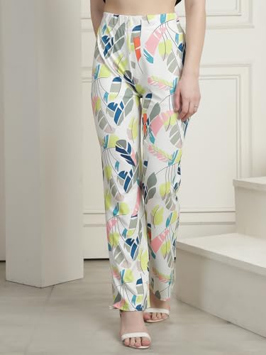 Preneum Womens Striped Wide-Leg High-Waisted Korean-Inspired Comfortable & Stylish and Formal Bell Bottom Trouser Pant, Green &