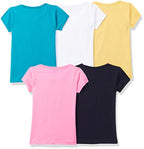 T2F Girls Cotton Regular Fit T-Shirt(Pack of 5)