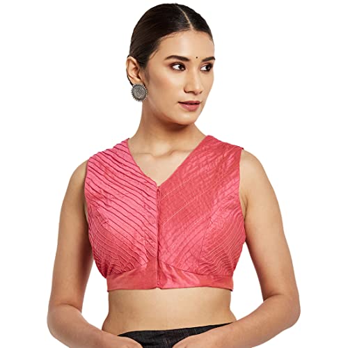 Fabindia WomenS Pintucks Regular Blouse_Pink 40