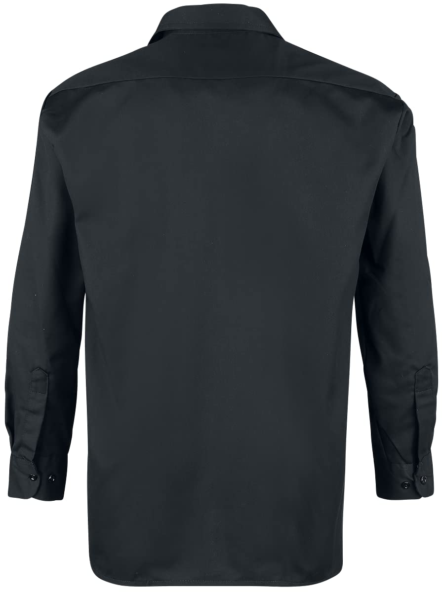 Dickies mens Long-sleeve work utility button down shirts, Black, X-Large US