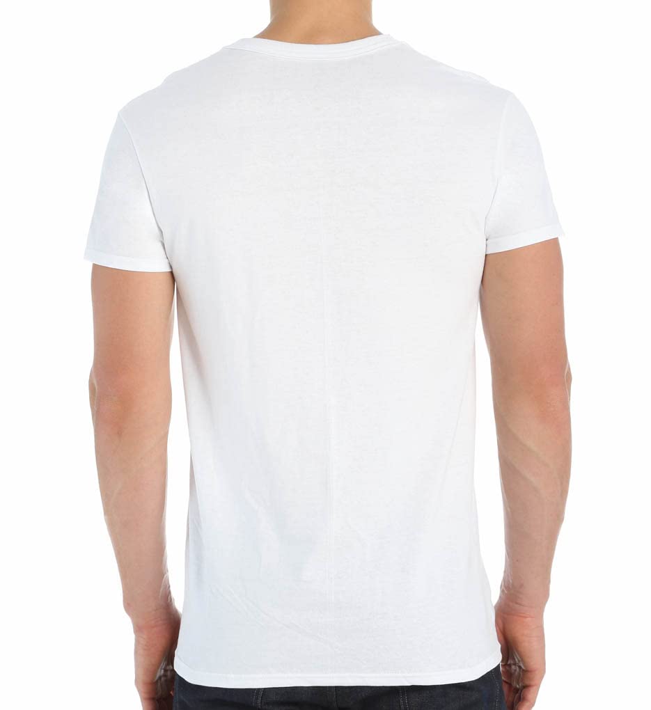 Fruit of the Loom Men's V-Neck T-Shirt, White, Large(Pack of 3)