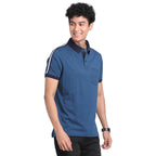 Turtle Men 100% Cotton Red Dobby Polo Neck Half Sleeve Casual T-Shirt