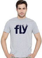 ADRO Fly Mens Printed T-Shirts (RNR-M-Fly-GR_Grey_XL)