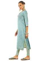 Soch Womens Grey Rayon Kurta With Bandhani Print And Hand Embroidery