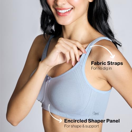 Nykd (Nyb169 Cotton Anti Microbial Non Padded & Non Wired Side Support Shaper Bra For Women | Full Coverage Bra With Detailed Co