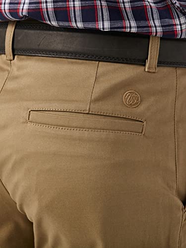 Wrangler Men's Riata Flat Front Relaxed Fit Casual Pant, Khaki, 28X34