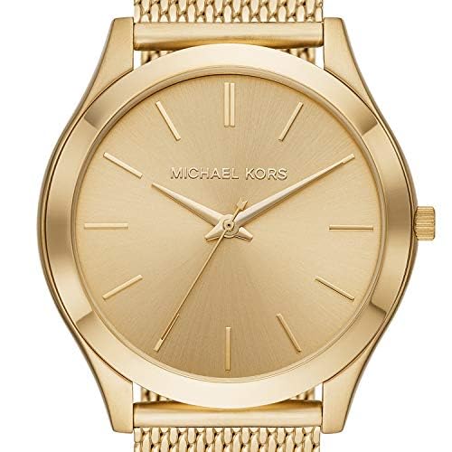 Michael Kors Slim Runway Three-Hand Gold-Tone Stainless Steel Mesh Men's Watch (Model: MK8625)