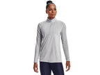 Under Armour Women's Team Tech Long Sleeve Half Zip, Mod Gray Light Heather-white, Large