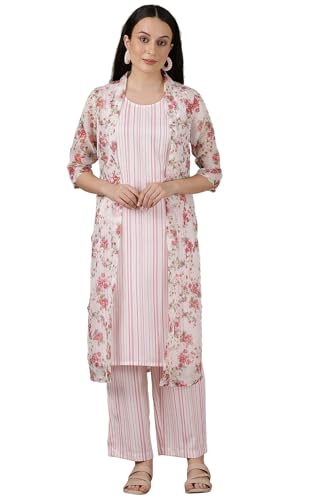 Aurelia WomenS Floral Printed Straight Kurta Set With Palazzos And Dupatta For Women