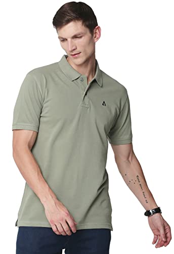 ADRO Men's Premium Cotton Polo T-Shirt (PN23-M-PLN-OL_Olive_S)