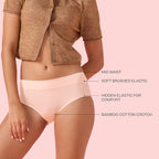 Enamor Innovations Bamboo Bliss, Anti Rash, All Day Comfort, Mid Waist Brief Panty for Women - Super Soft, Naturally Absorbent,