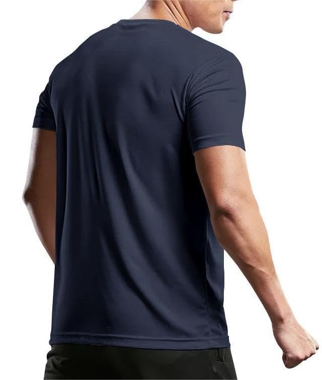 Noble Monk MenS Regular Fit T-Shirt (T573-Nb-La Navy Blue_Limeade_New