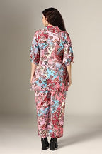 Leriya Fashion Regular Formal Floral Printed Rayon Western Co-Ord Set For Women(Available In 2Xl And 3Xl) (Lf-K-W1704&Tr797_Peac