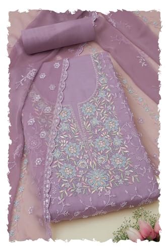 Soch Women Floral Print Unstitched Dress Material with Cutdana