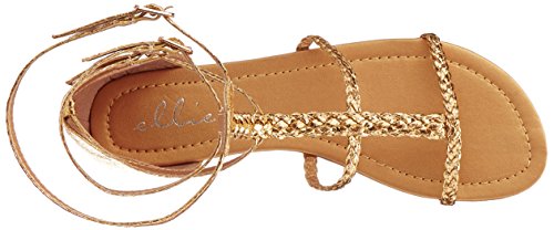 Ellie Shoes Inc Women's Braid Rope Sandal Gold Size 10