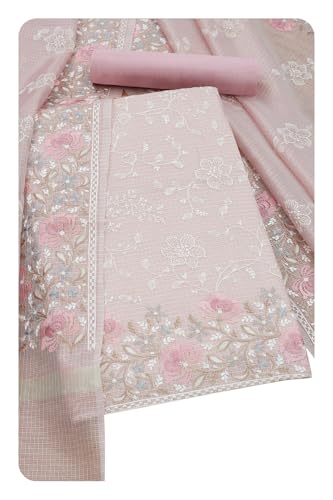 Soch Women Kota Shimmer Embroidered Unstitch Dress Material with Thread Work