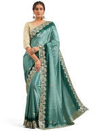 Libas Womens Embellished Crepe Saree With Blouse Piece