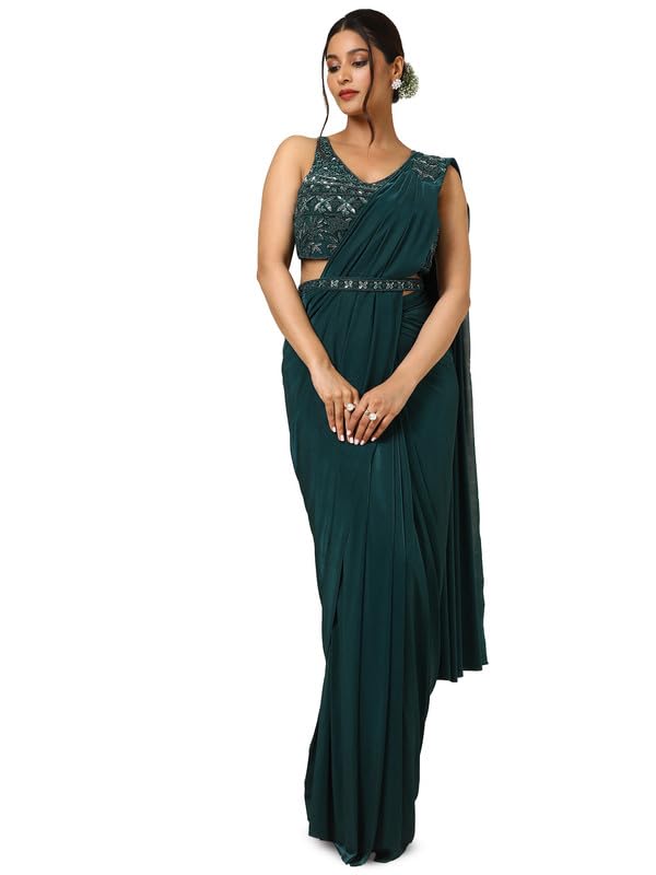 Soch Women Nylon Blend Sequin Embellished Ready-to-Wear Saree