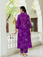 ANNI DESIGNER Womens Cotton Blend Anarkali Printed Kurta with Pant (Marup Begani-NW_5XL_Begani_XXXXX-Large)