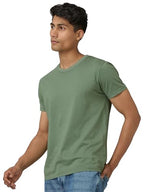 XYXX Mens Cotton Solid Regular Fit T Shirt (Xy_Cr15_Tshirt_1_Sage Green)