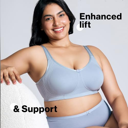 Nykd (Nyb169 Cotton Anti Microbial Non Padded & Non Wired Side Support Shaper Bra For Women | Full Coverage Bra With Detailed Co
