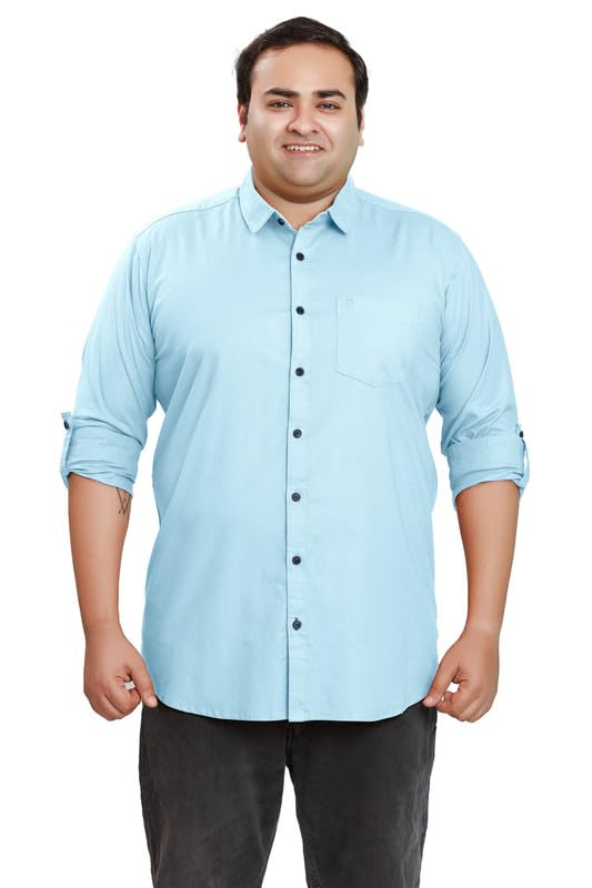 BE ACTIVE Mens Casual 100% Cotton Solid Plus Size Shirt || Plus Size Shirts for Men || Casual Plus Size Shirt || Casual Wear Sh