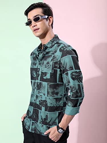 Ketch MenS Slim Fit Shirt (Khsh001377_Sea Green