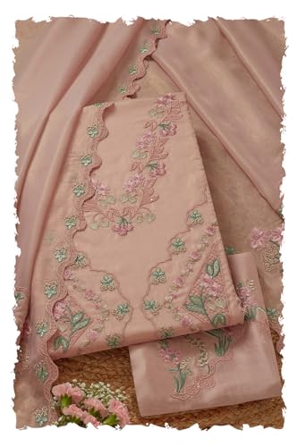 Soch Women Shimmer Embroidered Unstitched Dress Material with Thread Work