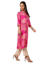 Soch Womens Pink Viscose Muslin Floral Print Kurta
